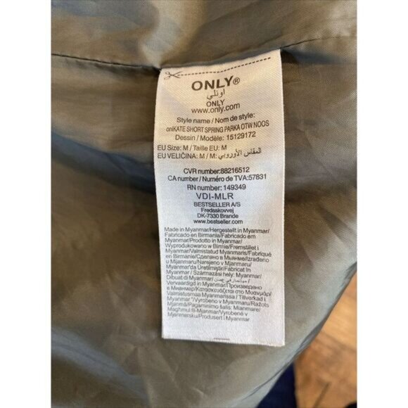 ONLY Blue Denim Military Field Utility Anorak jacket Sz M Drawstring Capsule - Picture 7 of 10